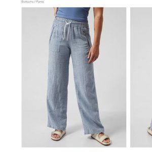 Cabo Linen Wide Leg Pants- Chambray Blue